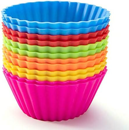 SAWNZC Silicone Baking Cups, Reusable Cupcake Liners Nonstick Muffin Cups Cake Molds Set Standard... | Amazon (US)