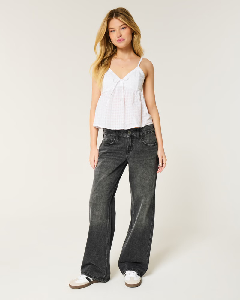 Ribbed Lace Trim Cami | Hollister (US)