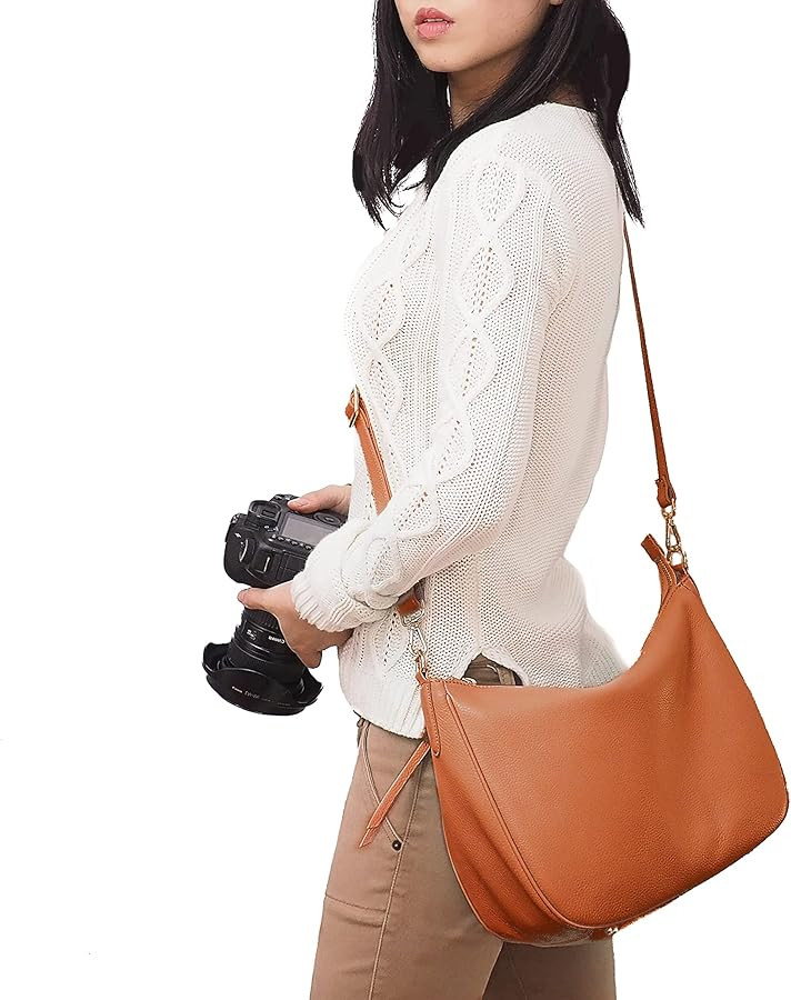 Meliaebag - Bolso para cámara réflex digital sin espejo para mujer, lindo bolso cruzado de cuer... | Amazon (US)