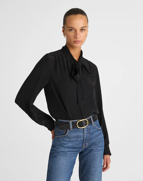 Tie-Neck Long-Sleeve Top | Madewell