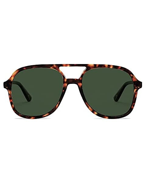 Amazon.com: SOJOS Retro Polarized Aviator Sunglasses Womens Mens Classic Double Bridge Sun Glasse... | Amazon (US)