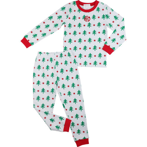 Red And Green Knit Christmas Tree Pajamas | Cecil and Lou