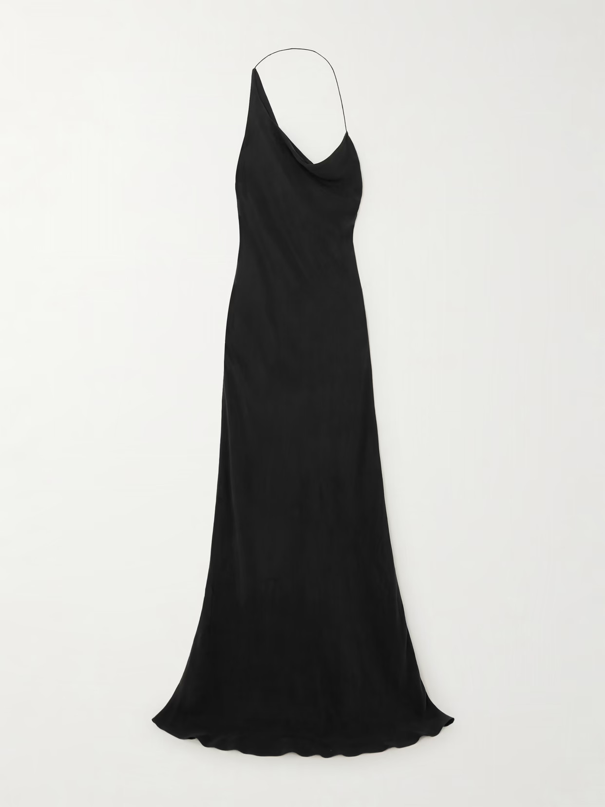 ST. AGNI - Asymmetric Draped Twill Maxi Dress - Black | NET-A-PORTER (US)