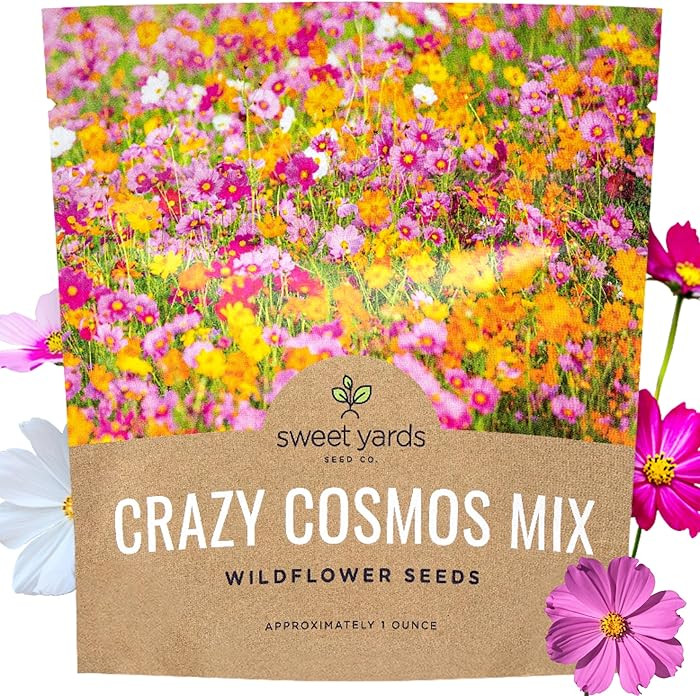 Cosmos Seeds Wildflower Mixture - Bulk 1 Ounce Packet - Over 5,000 Seeds - Pink, Yellow, Orange, ... | Amazon (US)