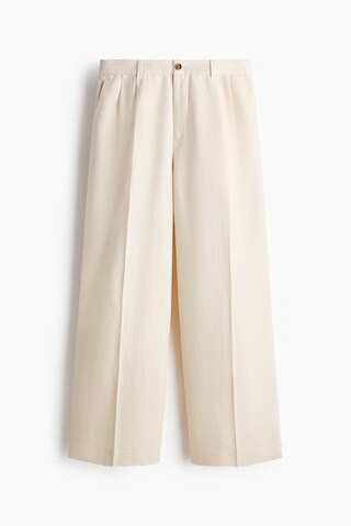 H & M - Loose-Fit Linen-Blend Pants - Cream | H&M (US + CA)