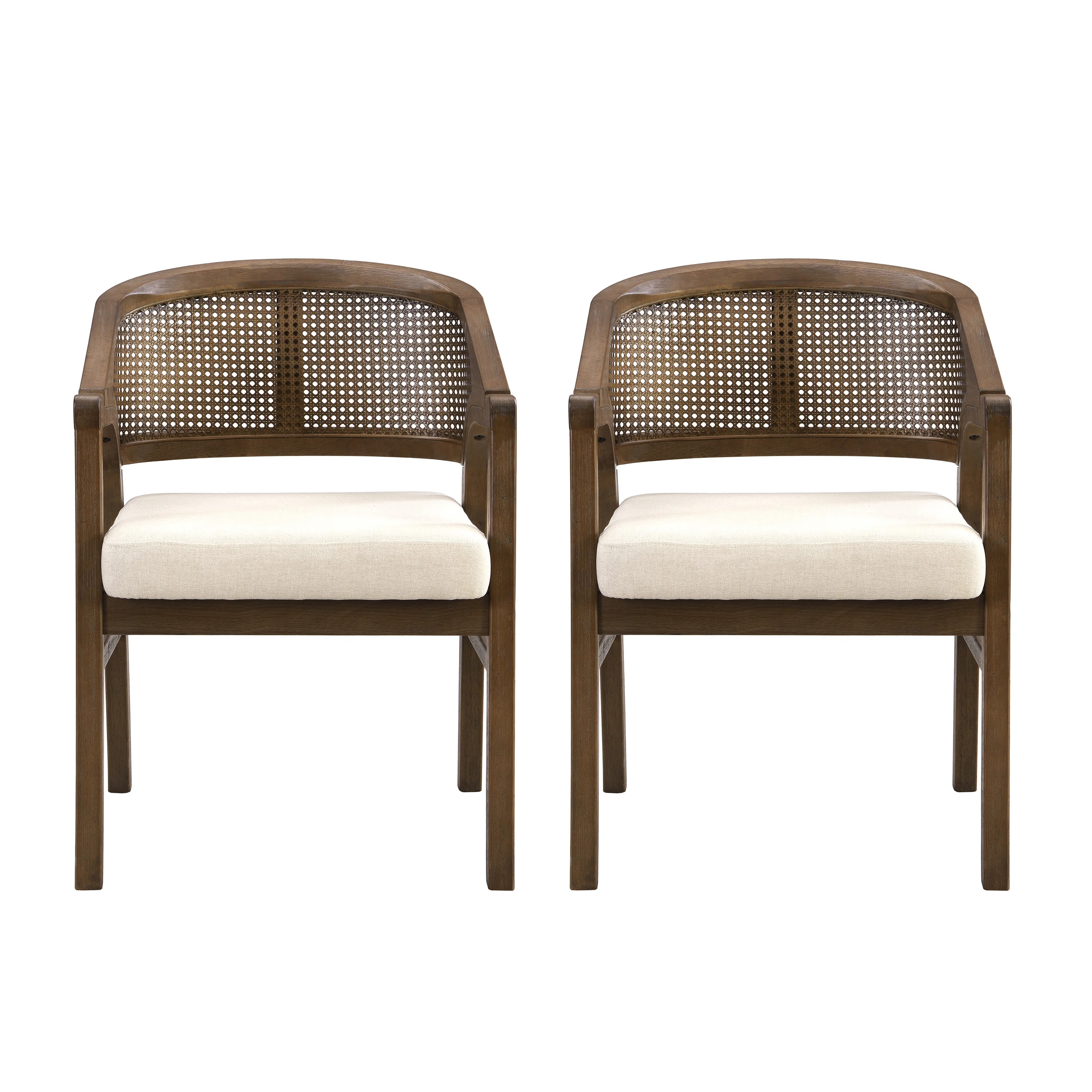 Stanley Wooden Dining Chairs with Cane Back & Upholstered Seat | Wayfair North America