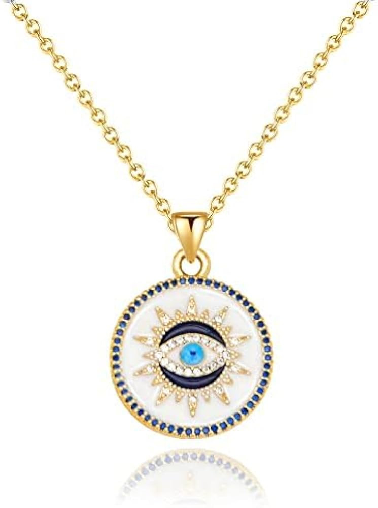 Smilebelle Evil Eye Necklace 14K Gold Necklaces for Girls with Zircons, Rakhi for Sister Handmade... | Amazon (CA)