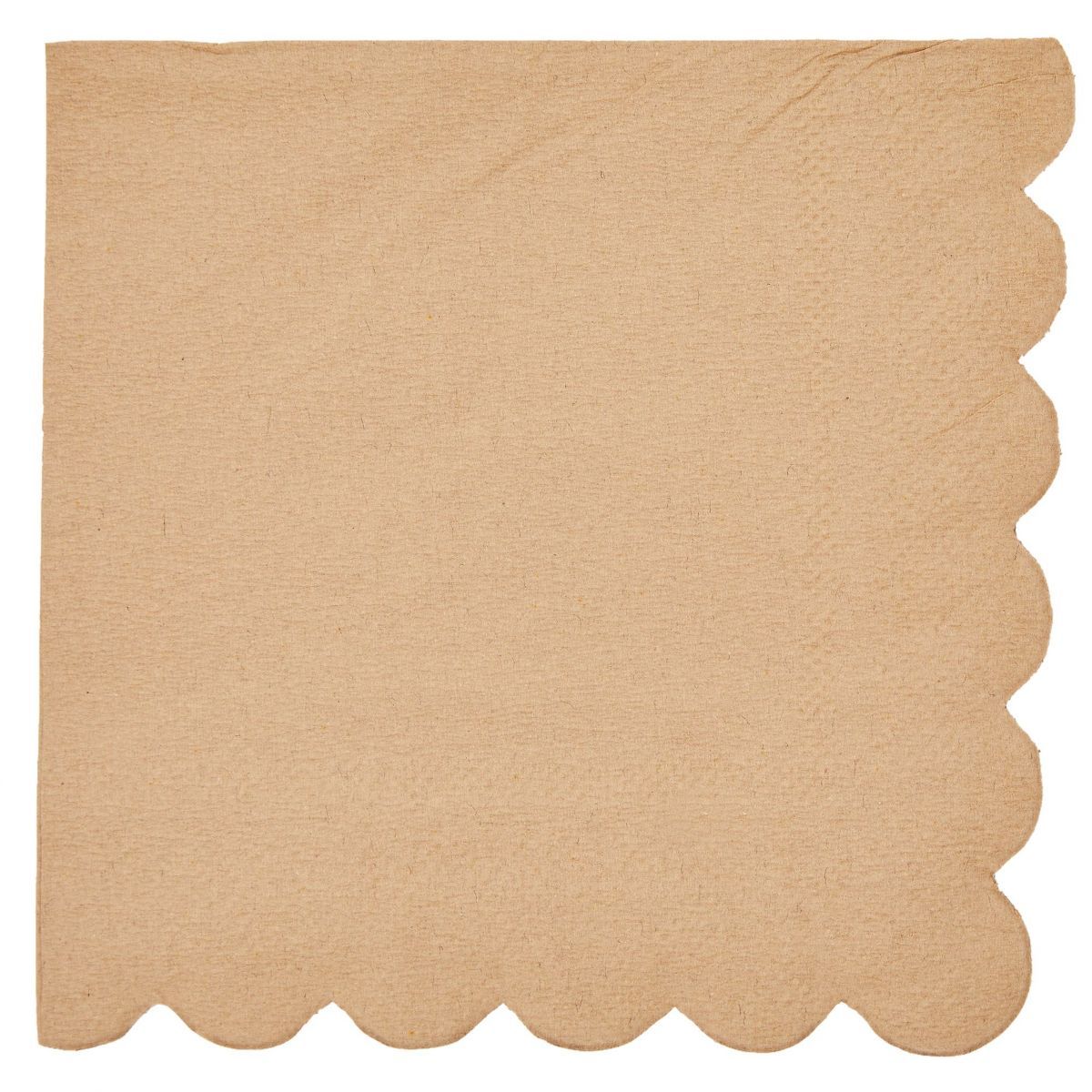 Juvale 100 Pack Kraft Paper Cocktail Napkins, Scalloped Edge for Party, 5x5 In, Brown | Target