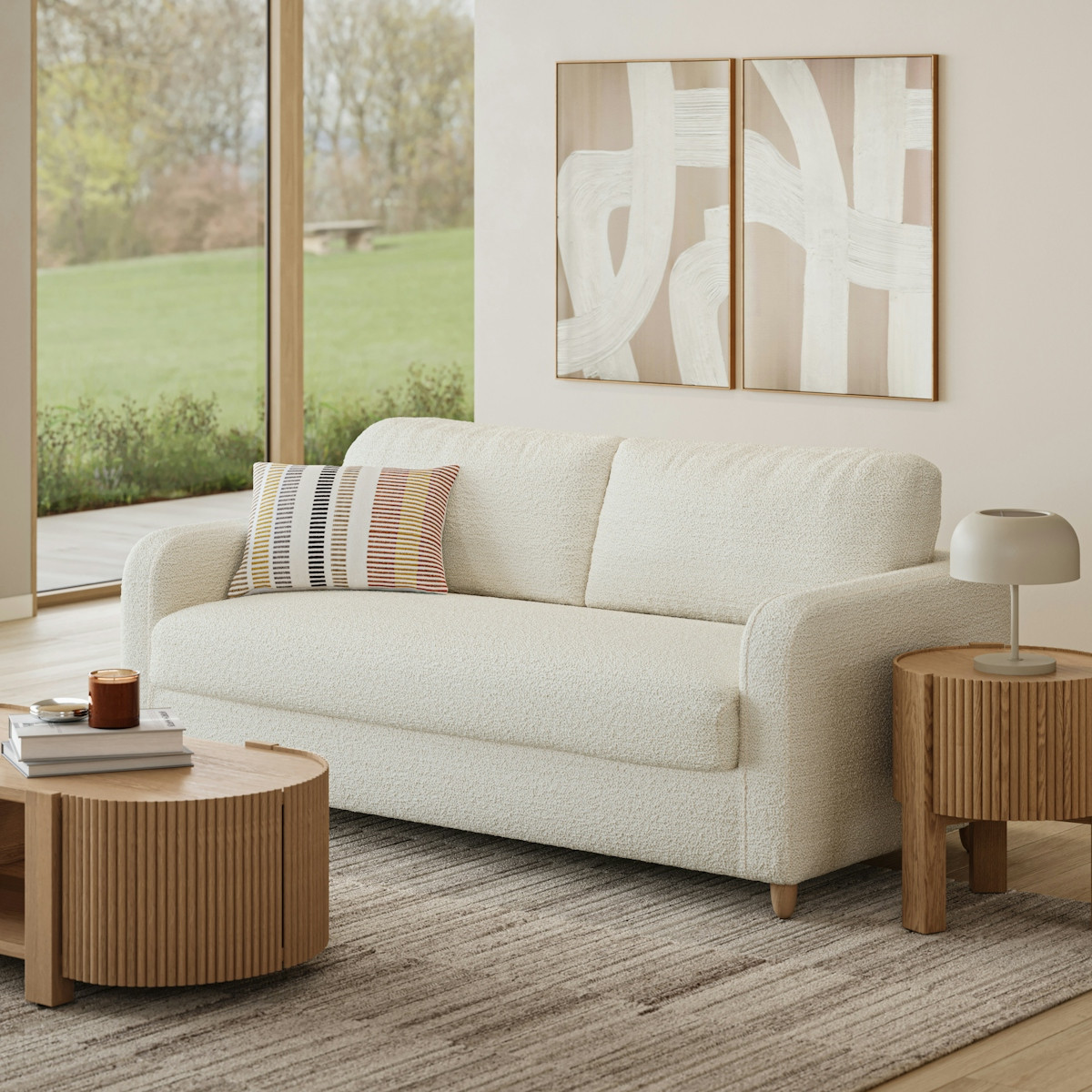 Vati 80" Storage Sofa - Ivory Wool Bouclé | Article