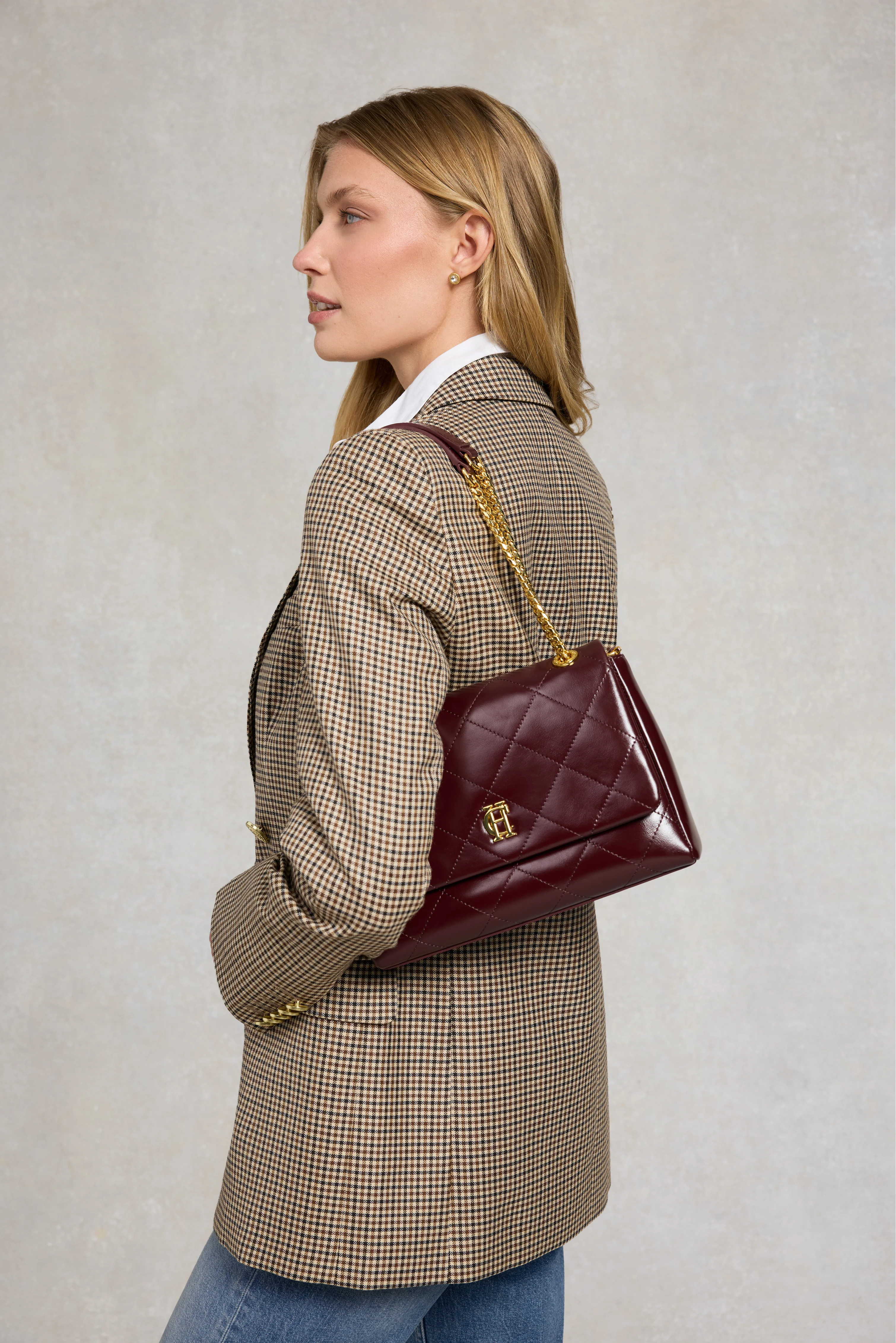 Milan Midi Shoulder Bag (Oxblood) | Holland Cooper