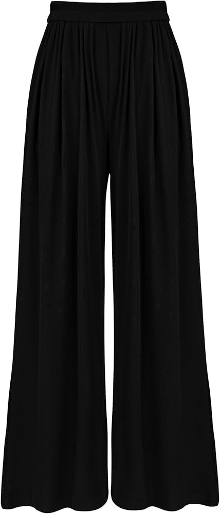BTFBM Palazzo Pants for Women Fall Clothes 2025 Pockets High Waist Casual Knit Flowy Wide Leg Tro... | Amazon (US)