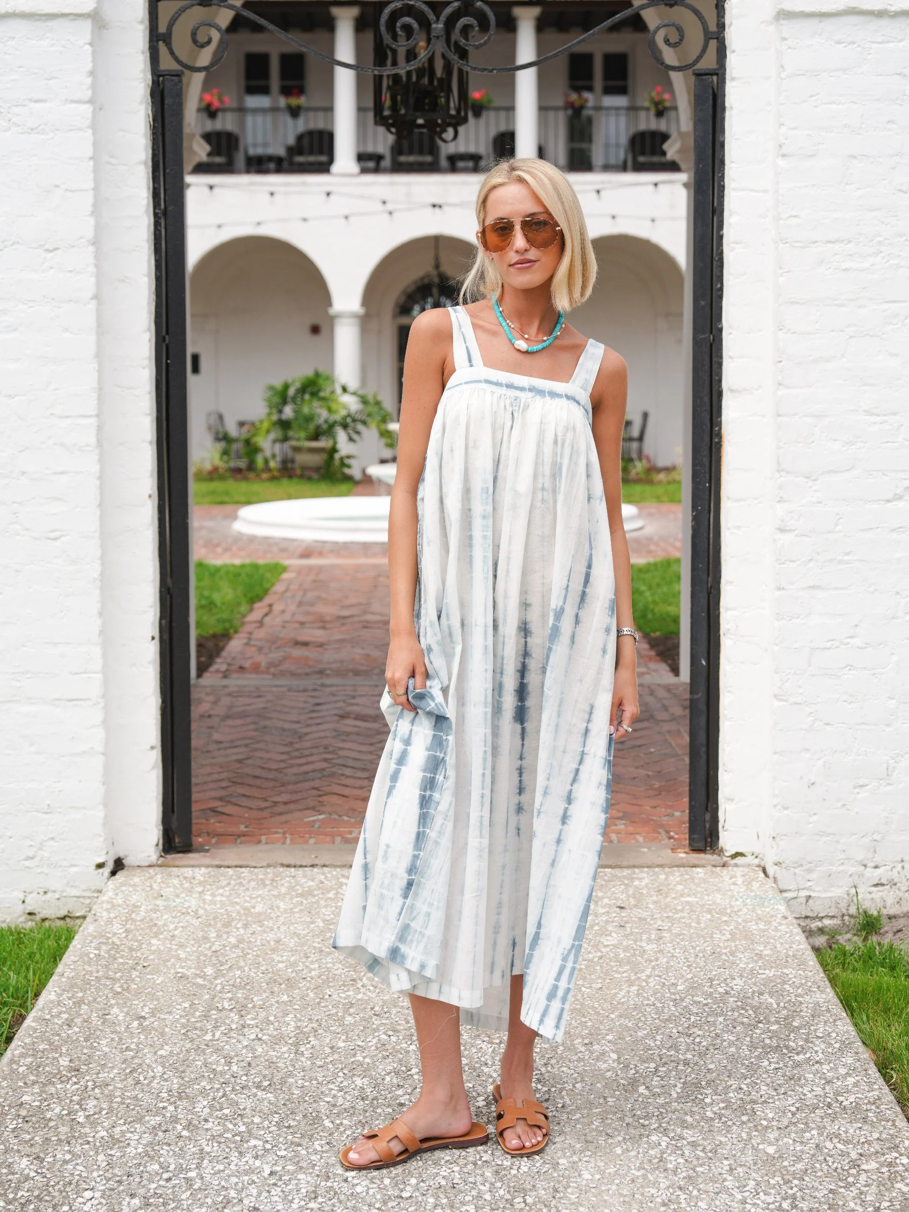 Tie Maxi Dress - Ocean Blue Tie Dye | Darling Loungewear