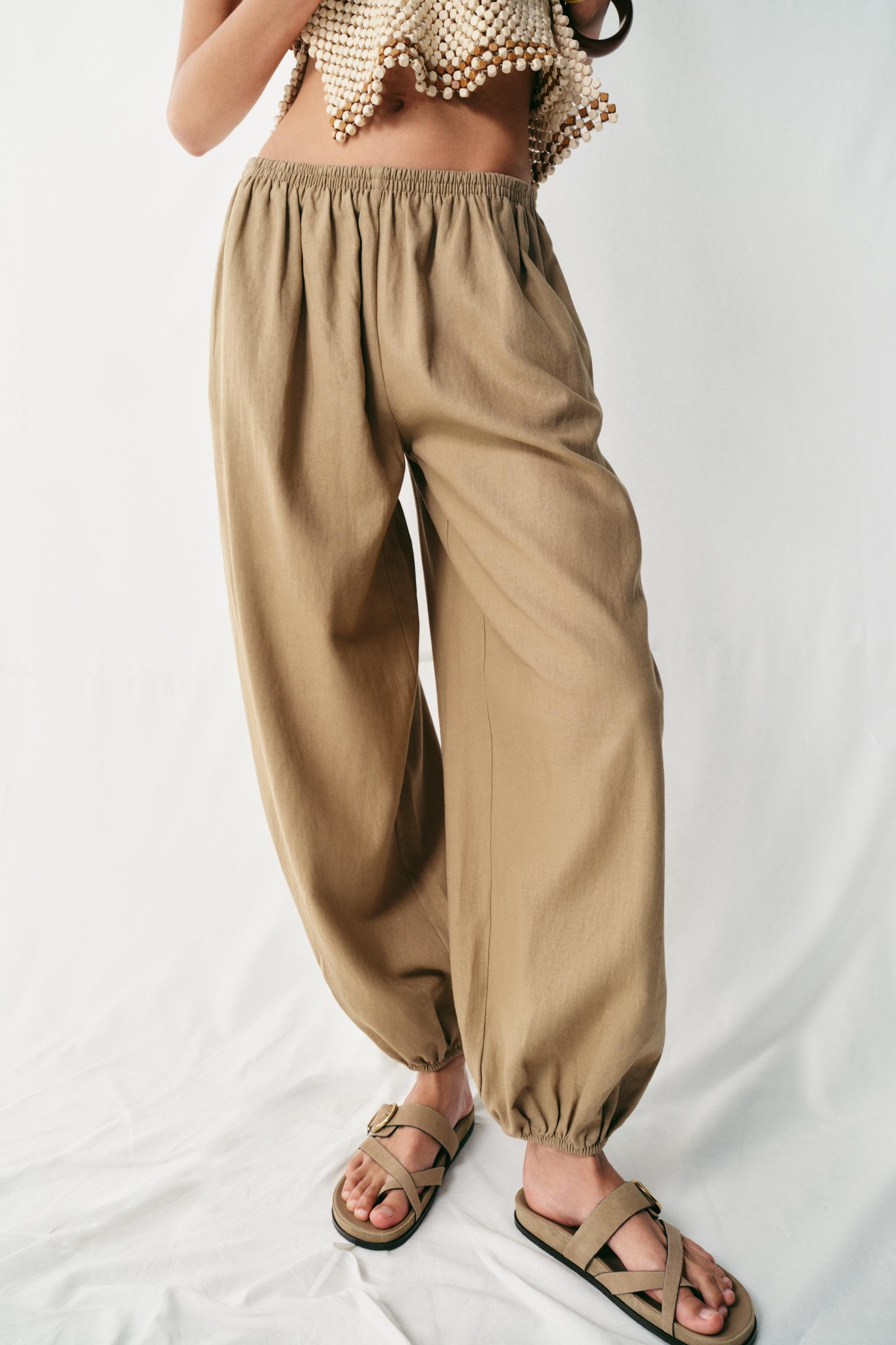 LINEN BALLOON PANTS | Zara US
