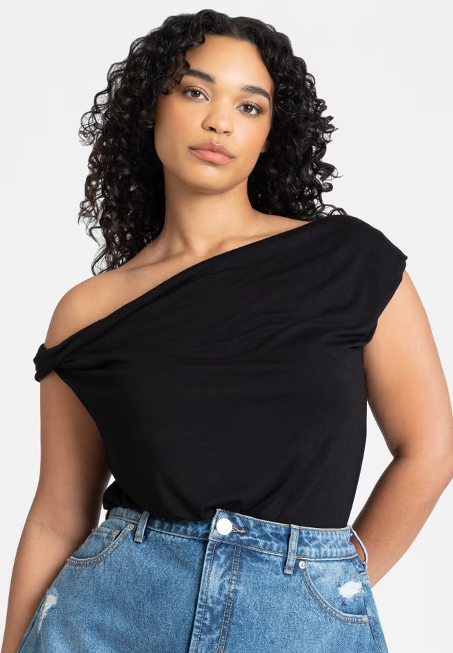 Asym Twist Sleeve Top | Eloquii