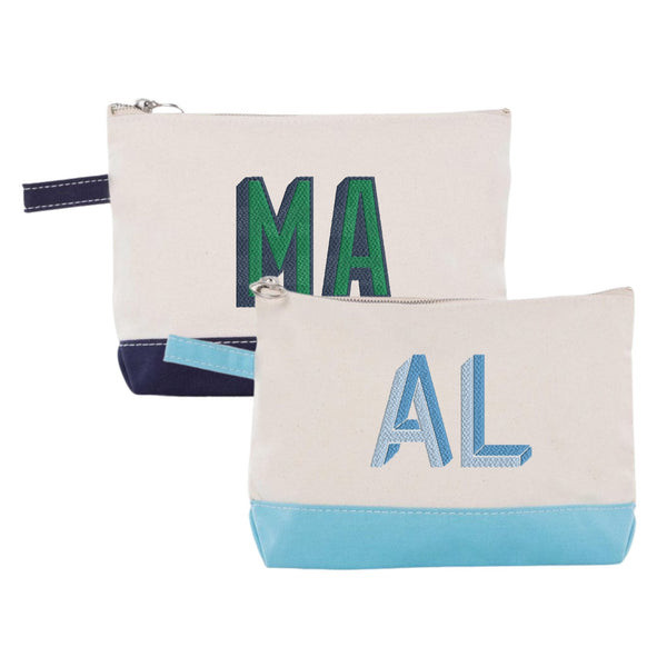 Embroidered Monogram Makeup Bag | Sprinkled With Pink