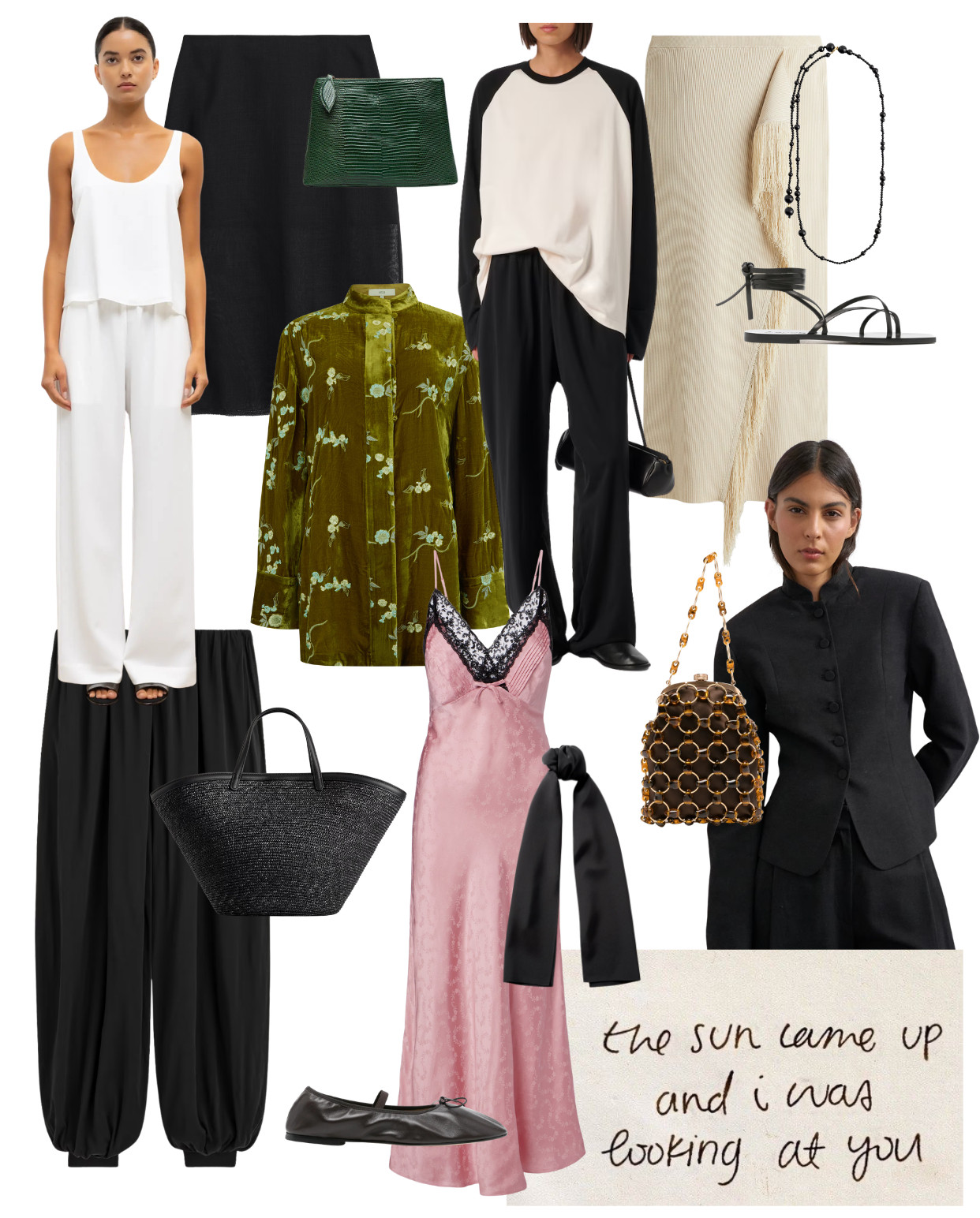 May 2026 Wishlist
pink slip dress, pink satin maxi dress, lace trim slip dress, pink jacquard dress, black bow detail dress, black raglan sweatshirt, colour block sweatshirt, oversized sweatshirt, olive velvet shirt, floral velvet blouse, printed velvet top, mandarin collar shirt, black mandarin collar blazer, structured black blazer, white wide leg trousers, white satin trousers, black balloon trousers, black harem pants, black wide leg trousers, cream ribbed trousers, fringe hem trousers, black mini skirt, black a-line skirt, green leather clutch, reptile clutch bag, amber beaded bag, embellished top handle bag, tortoiseshell bag, black raffia tote, oversized black tote, black thong sandals, strappy flat sandals, black ballet flats, bow ballet pumps, black bead necklace, delicate bead necklace, going out outfit, evening outfit ideas, date night outfit, pink dress styling, how to style a slip dress, eclectic style, maximalist fashion 

 #LTKsummer #LTKeurope #LTKshoes
