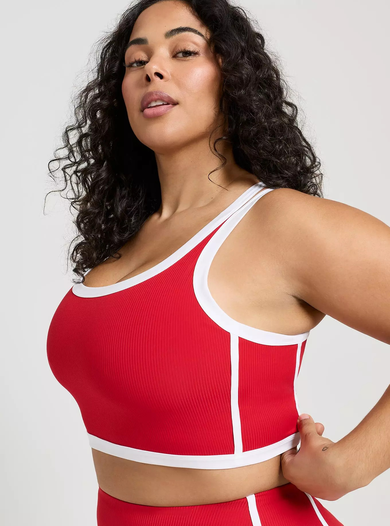 Performance Rib Active Sports Bra with Piping | Torrid (US & Canada)