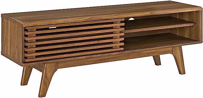 Modway Render 48" Mid-Century Modern Low Profile Media Console TV Stand, 48 Inch, Walnut | Amazon (US)