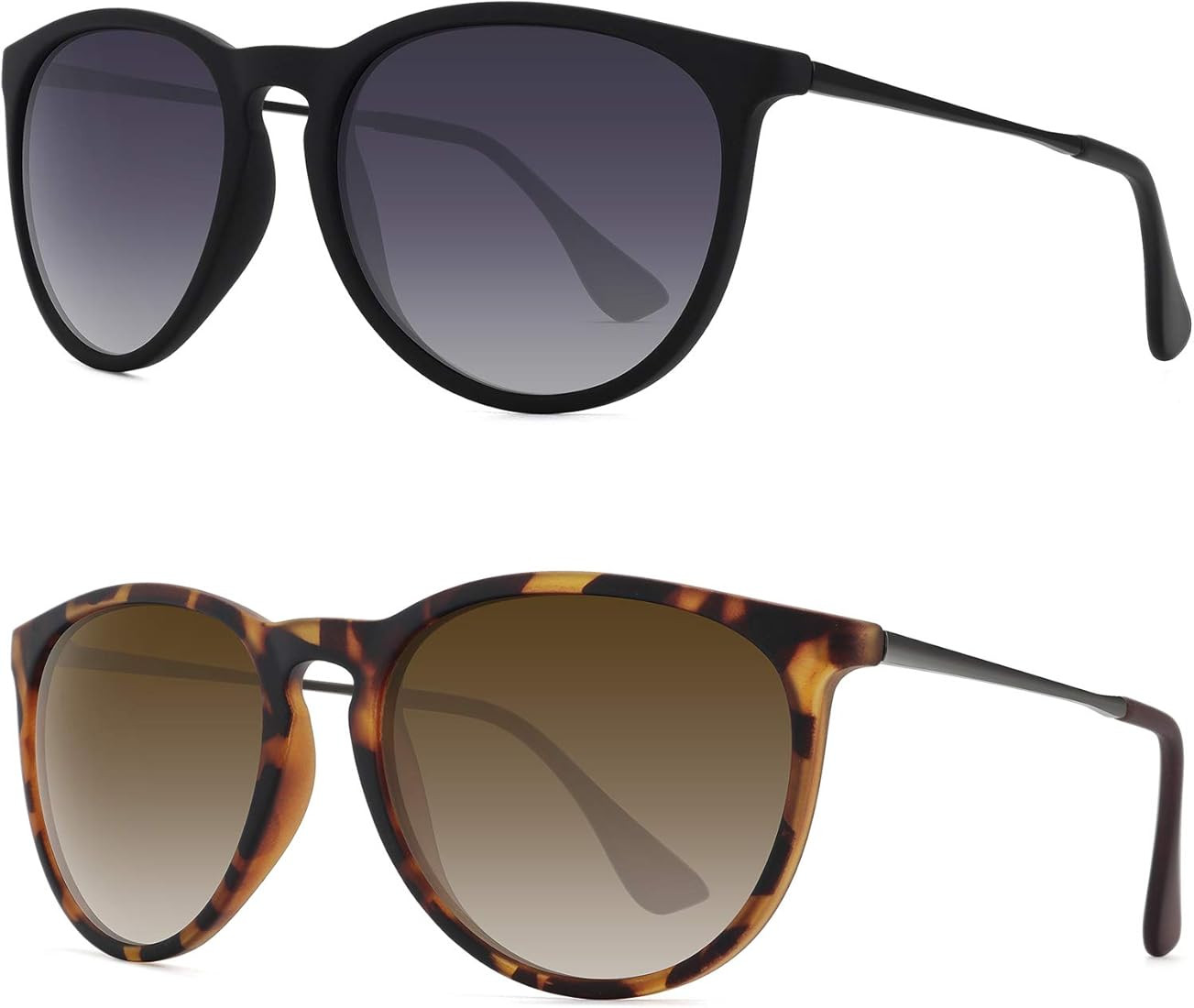 Polarized Sunglasses for Women Vintage Retro Round Mirrored Lens | Amazon (US)