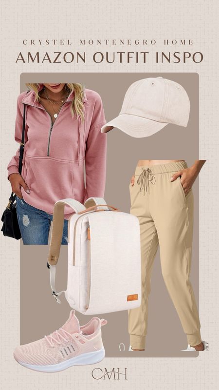 Travel Outfit. Comfortable and Cute outfit. Comfort is a must have while traveling and these pants and shoes fit the bill. The long sleeve zip up top is perfect for too cold buildings or transportation .

#LTKStyleTip #LTKTravel #LTKActive