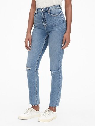 High Rise Cigarette Ankle Jeans with Secret Smoothing Pockets | Gap US