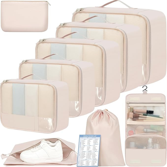 BAGAIL 9 Set Packing Cubes Luggage Packing Organizers for Travel Accessories | Amazon (US)