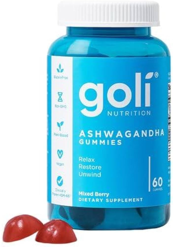 Fits Goli Ashwagandha & Vitamin D Gummy - 60 Count - Mixed Berry, KSM-66, Vegan, Plant Based, Non... | Amazon (US)