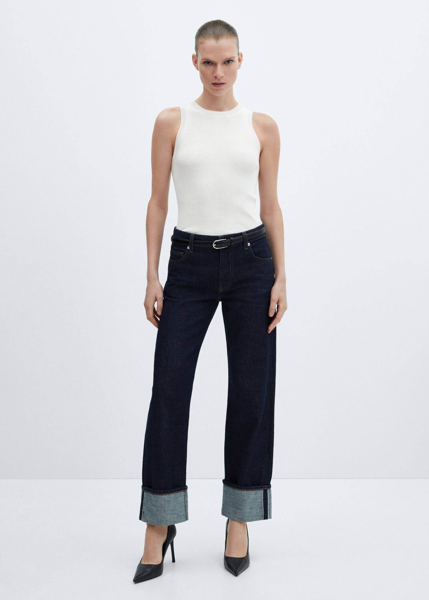 Ribbed knit top -  Women | Mango USA | MANGO (US)