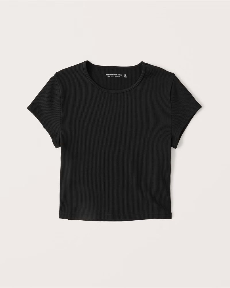 Short-Sleeve Seamless Ribbed Crew Tee | Abercrombie & Fitch (US)