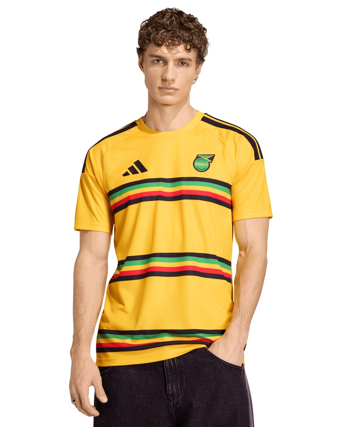 adidas Men's Jamaica 26 Fan Short-Sleeve Jersey - Yellow | Macy's
