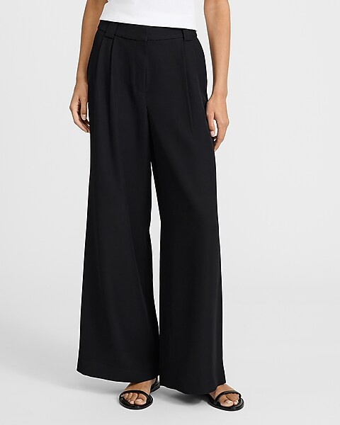 Textured Twill High Waisted Relaxed Trouser | Express