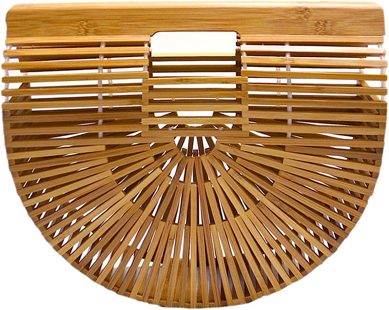 Miuco Womens Bamboo Handbag Handmade Large Tote Bag | Amazon (US)