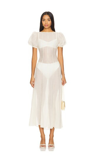 LPA Emory Midi Dress in Ivory. - size L | Revolve Clothing (Global)