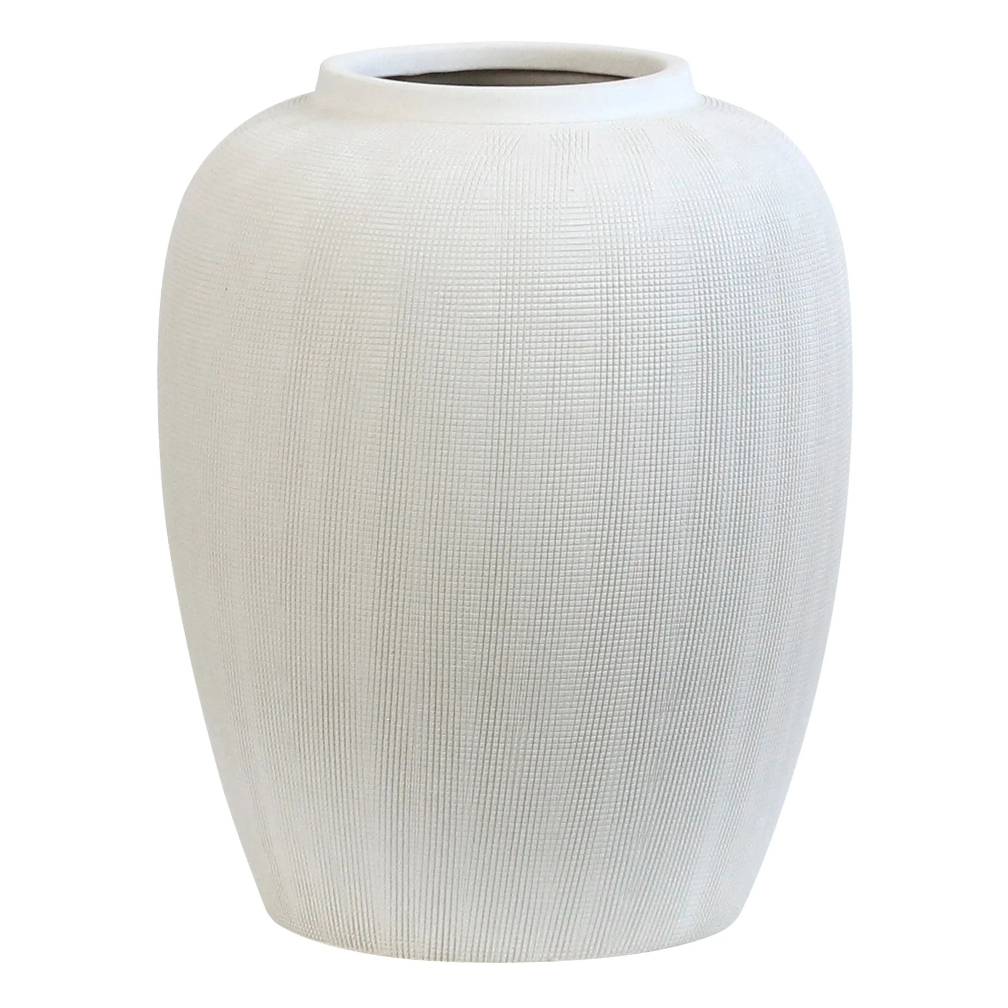 Rhodes Vase - Medium Flower Vase - White Ceramic Vases Patterned - Walmart.com | Walmart (US)
