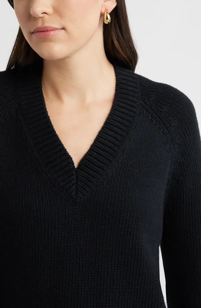 Oversize V-Neck Cotton Sweater | Nordstrom