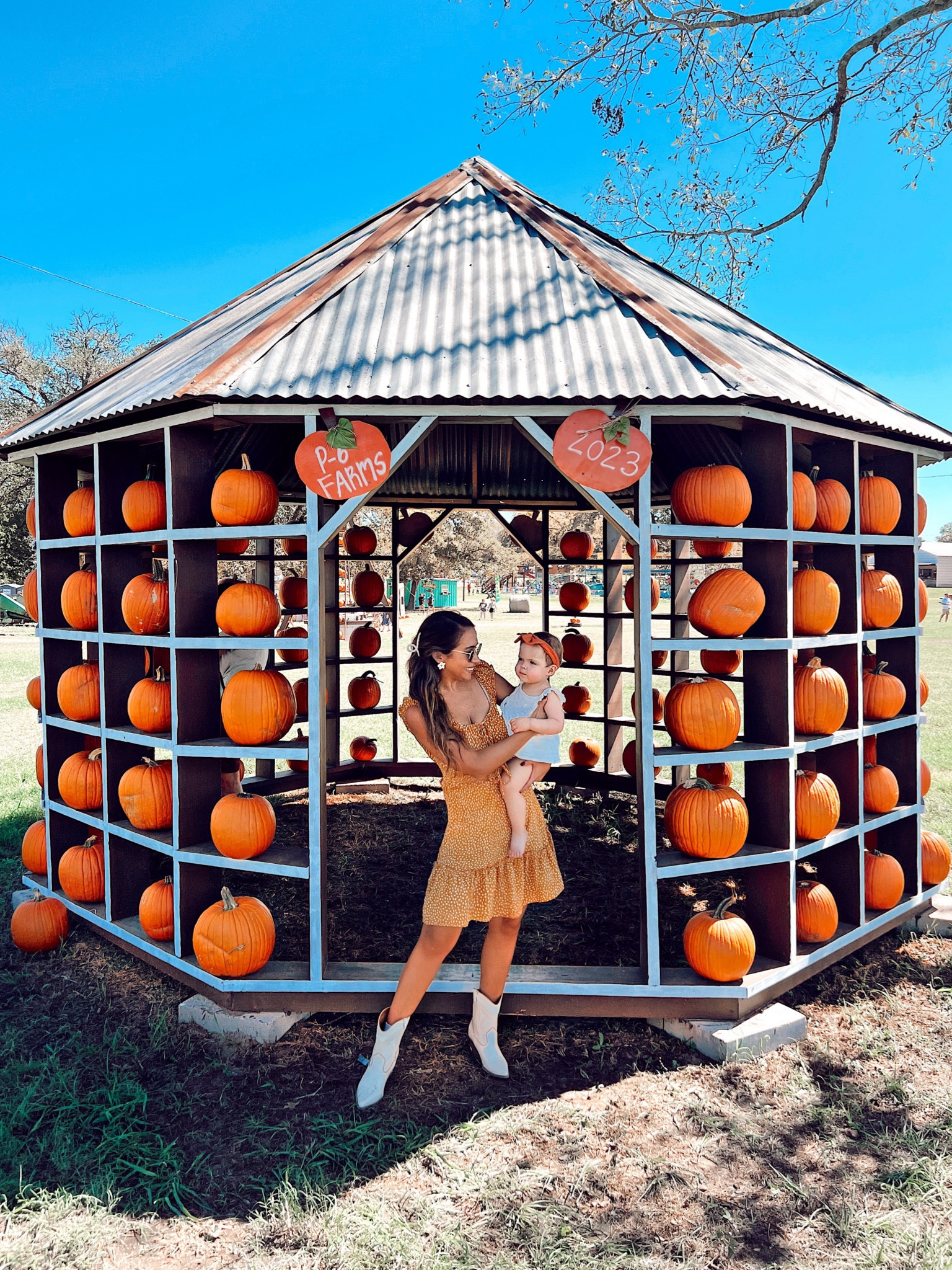 Fall outfit 
Boho floral dress 
Cowboy boots 
Fall shoes 
Orange baby bow 
 


#LTKfamily #LTKstyletip #LTKbaby