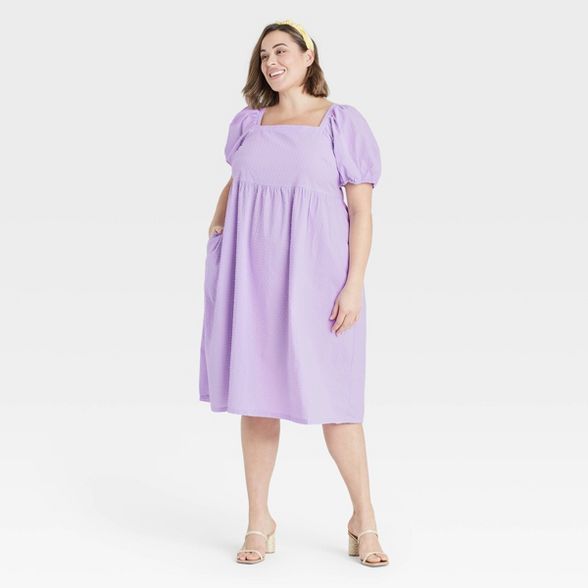 Women's Puff Short Sleeve Dress - A New Day™ | Target