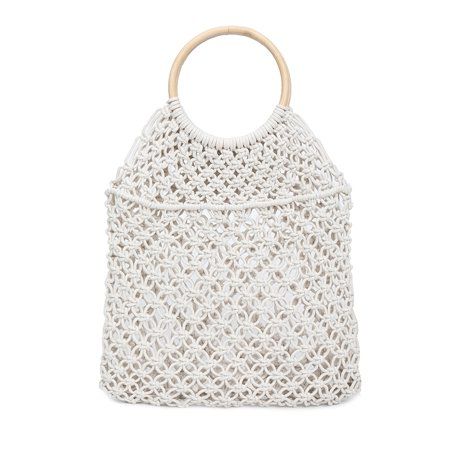 Women Round Beach Bag Straw Handmade Rattan Circle Hollowed Bag Fishing Net Portable Holiday Summer  | Walmart (US)