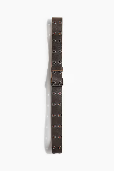 H & M - Grommet Leather Belt - Brown | H&M (US + CA)