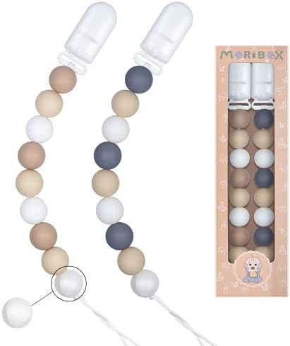 Pacifier Clip for Boys and Girls - Baby Silicone Teething Beads Paci Clip BPA Free Binky Holder S... | Amazon (US)