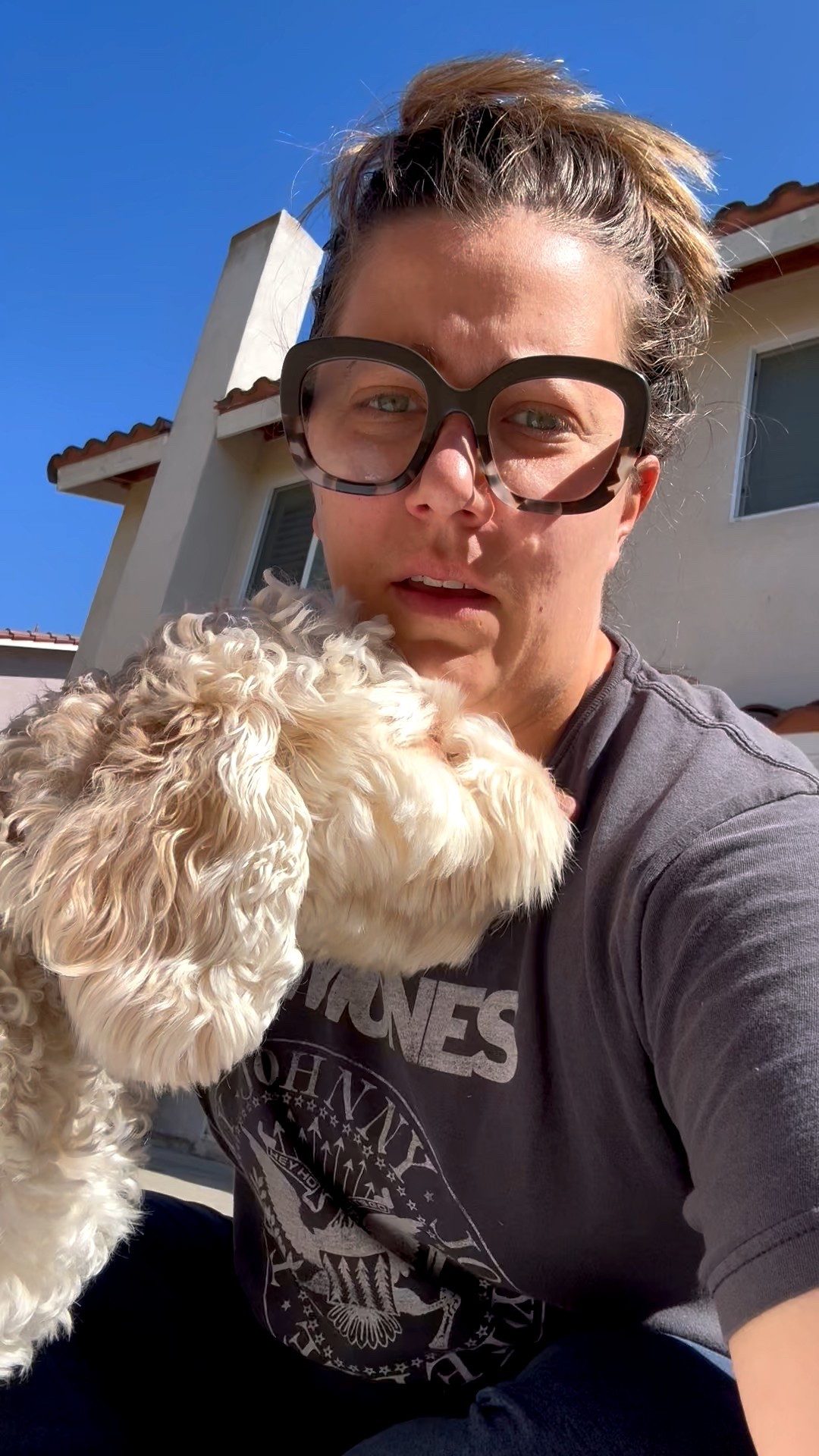 All about being out in the sunshine with my puppy and my favorite outfit to rock in the sunshine is a great tee like this Ramones one and my Vuori joggers #sunshine #dogmom #hangingout 

#LTKActive #LTKFamily #LTKFindsUnder100