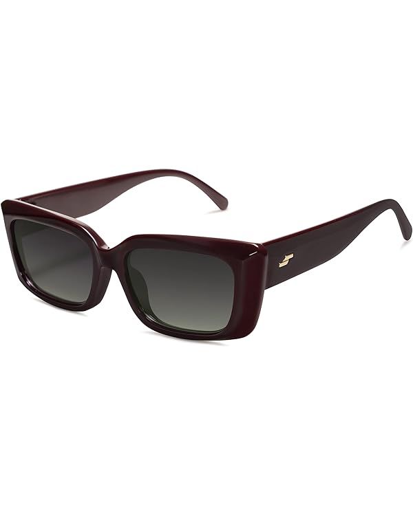 SOJOS Trendy Rectangular Sunglasses Womens Face 90's Retro Shades Sunnies Gafas de sole Chunky An... | Amazon (US)