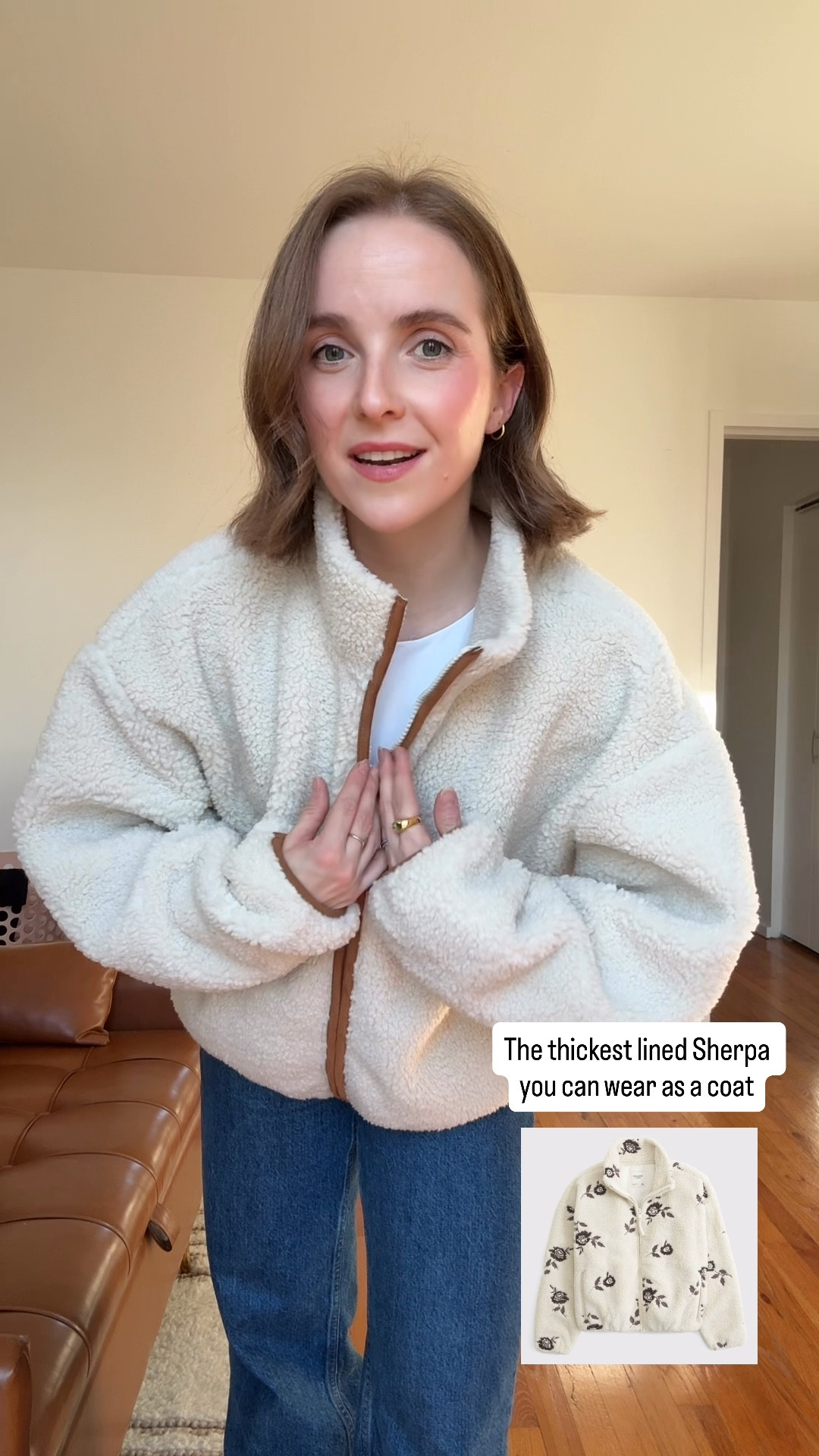 25% off the thickest lined Abercrombie Sherpa jacket 
Wearing small for an oversized fit 



#LTKootd #LTKSaleAlert #LTKHoliday