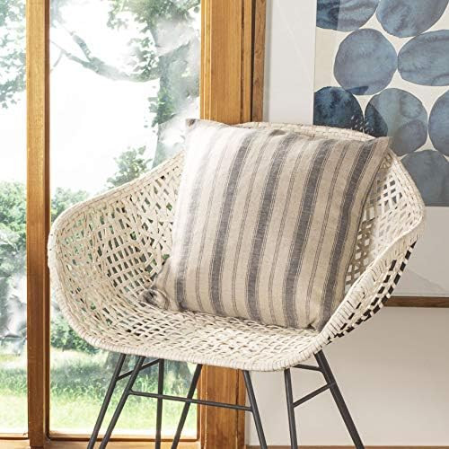 Amazon.com: Safavieh Home Varina Blue and Natural Stripe 16-inch Decorative Pillow Pillow : Home ... | Amazon (US)