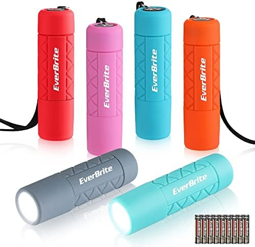 EverBrite 6-Pack Mini Flashlight Set, Small Multicolor Flashlights with Lanyard, 1W Led for Campi... | Amazon (US)