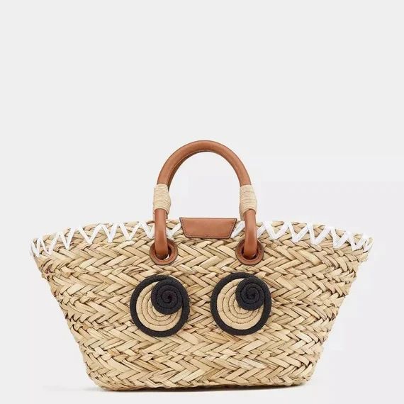 Big Eye Pattern Straw Beach Basket or Tote Bag | Etsy | Etsy (US)