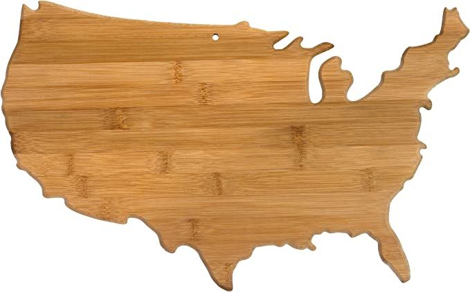 Totally Bamboo United States of America Shaped Bamboo Serving and Cutting Board | Amazon (US)