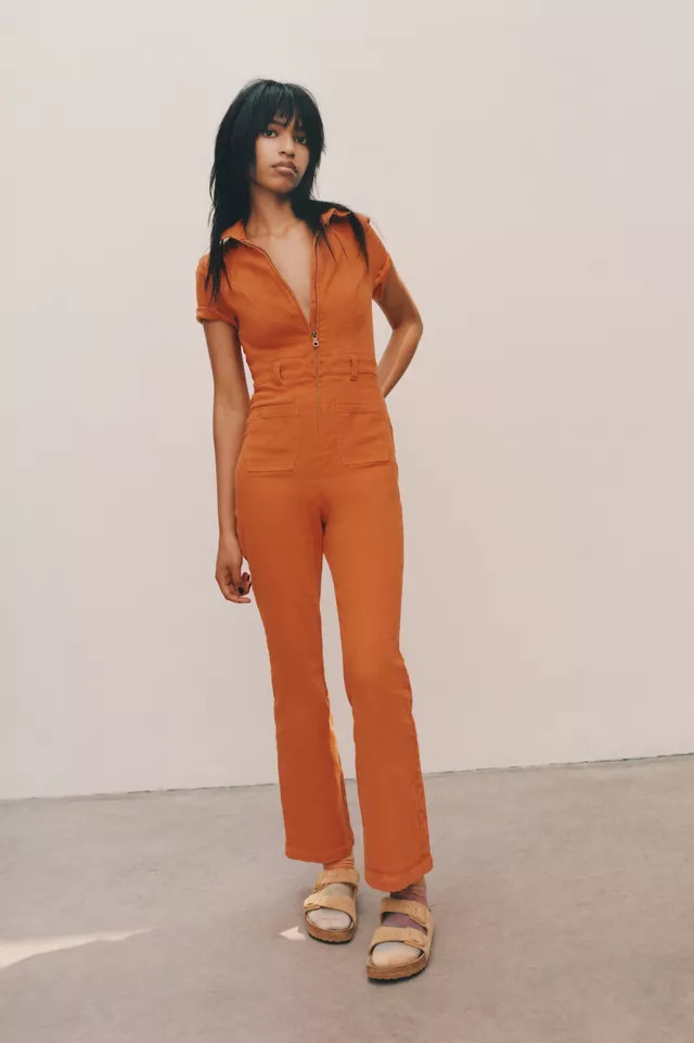 UO Stephie Short Sleeve Coverall Jumpsuit | Urban Outfitters (US and RoW)