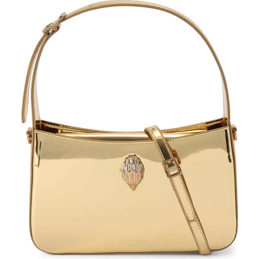 Kurt Geiger London Bond Metallic Leather Shoulder Bag in Gold at Nordstrom Rack | Nordstrom Rack