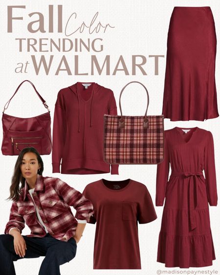 WALMART FALL OUTFITS 🍁 this burgundy color is currently trending for Fall! 

Fall Outfits, Walmart Fall Outfits, Fall Fashion, Madison Payne

#LTKSeasonal #LTKstyletip #LTKunder50